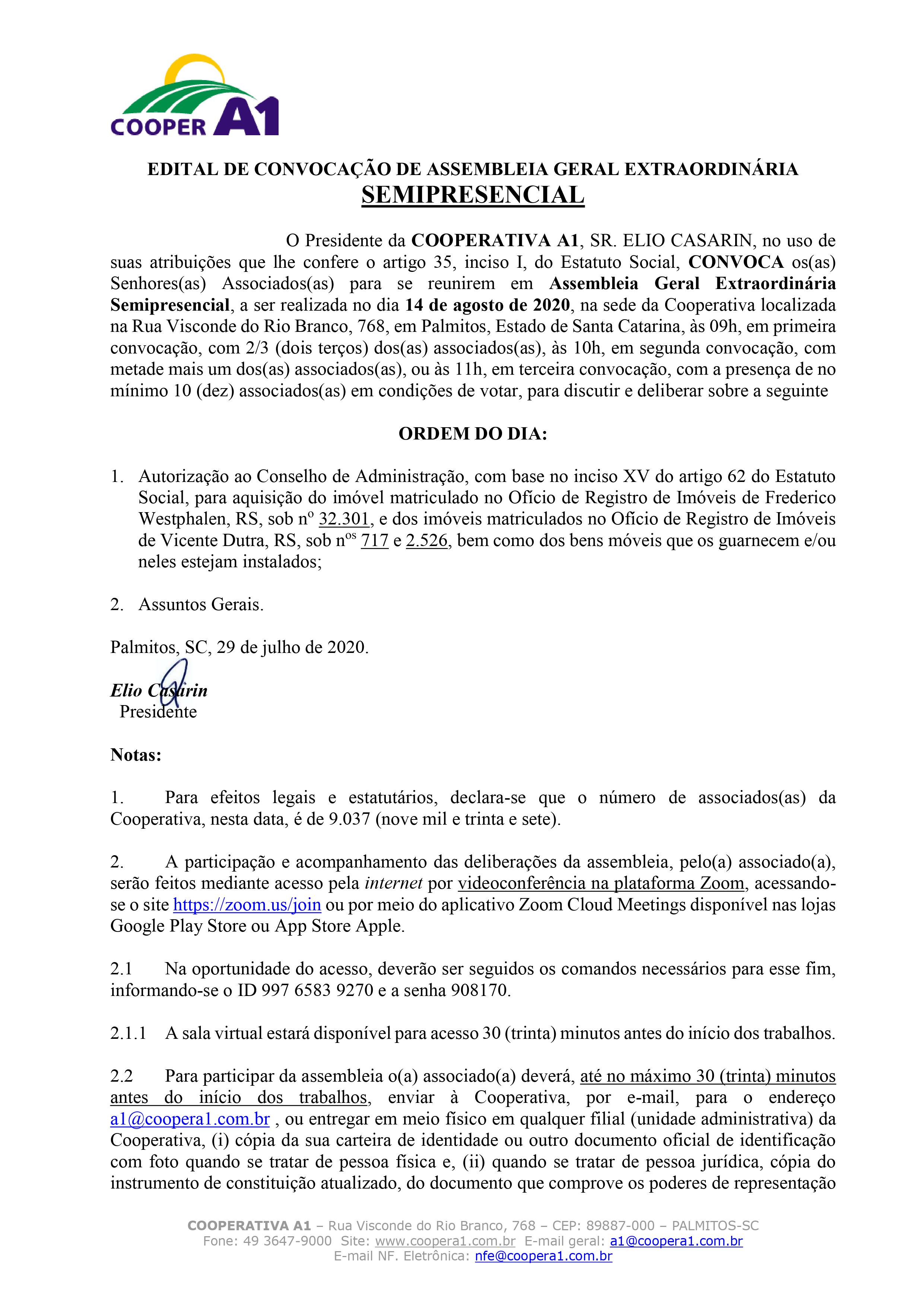 Edital de Convocação AGE 14.08.20